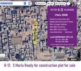 H-13  5 Marla Ready for construction plot for sale, H-13