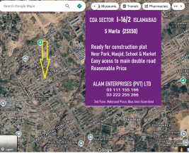 5 Marla Plot for Sale I-16/2 ISLAMABAD CDA SECTOR , I-16